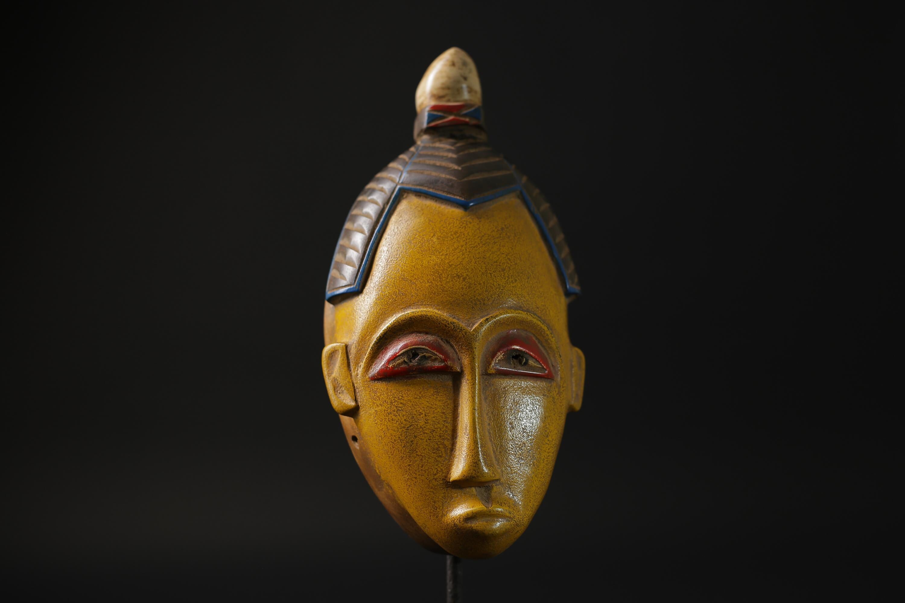 African mask West African Guro Mask with Two horn, Baule Tribe masks for wall-G2277