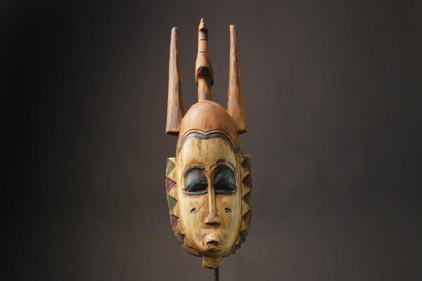 African Mask Tribal Mask Guro Mask vintage African Art Baule Antique Wood Masks for wall-9965