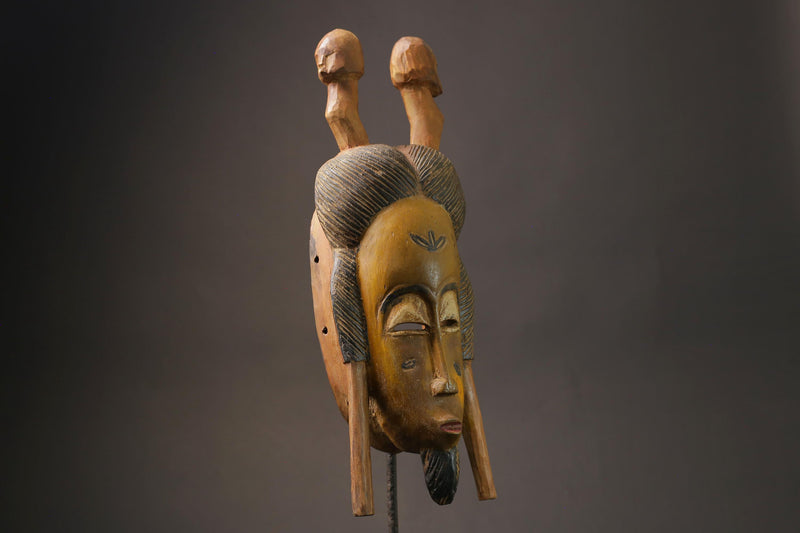 African wood mask antiques Tribal African Art Face Mask African Guro Baule Masks for wall-9968