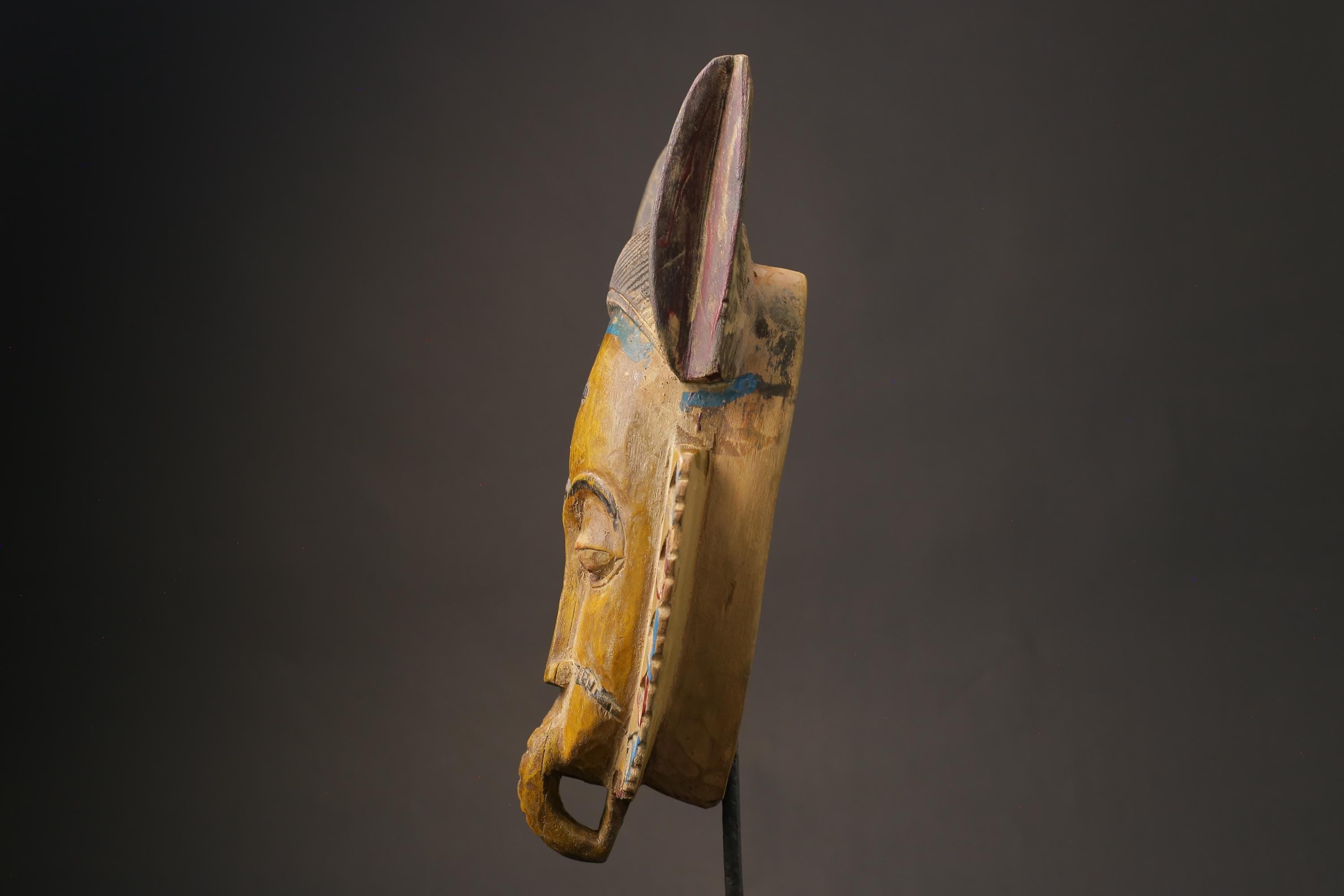 African wood mask antiques masks Baule Antique  Primitive Masks for wall-9971