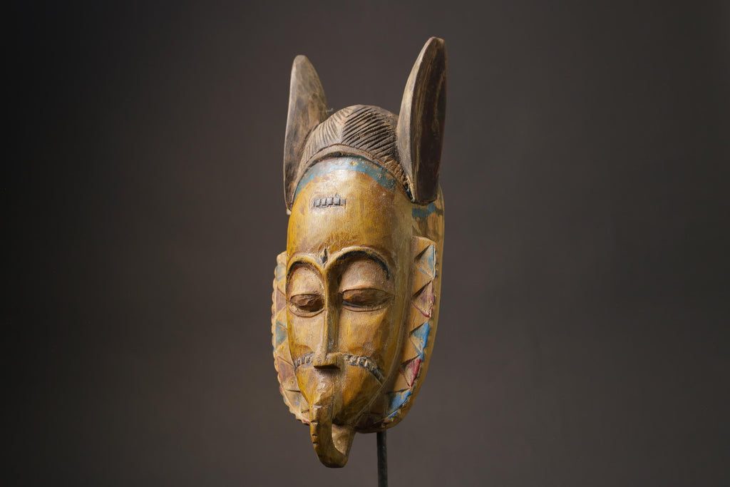 African wood mask antiques masks Baule Antique  Primitive Masks for wall-9971
