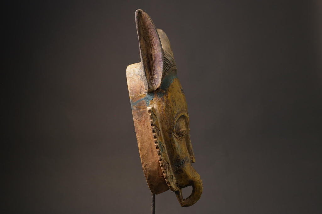 African wood mask antiques masks Baule Antique  Primitive Masks for wall-9971