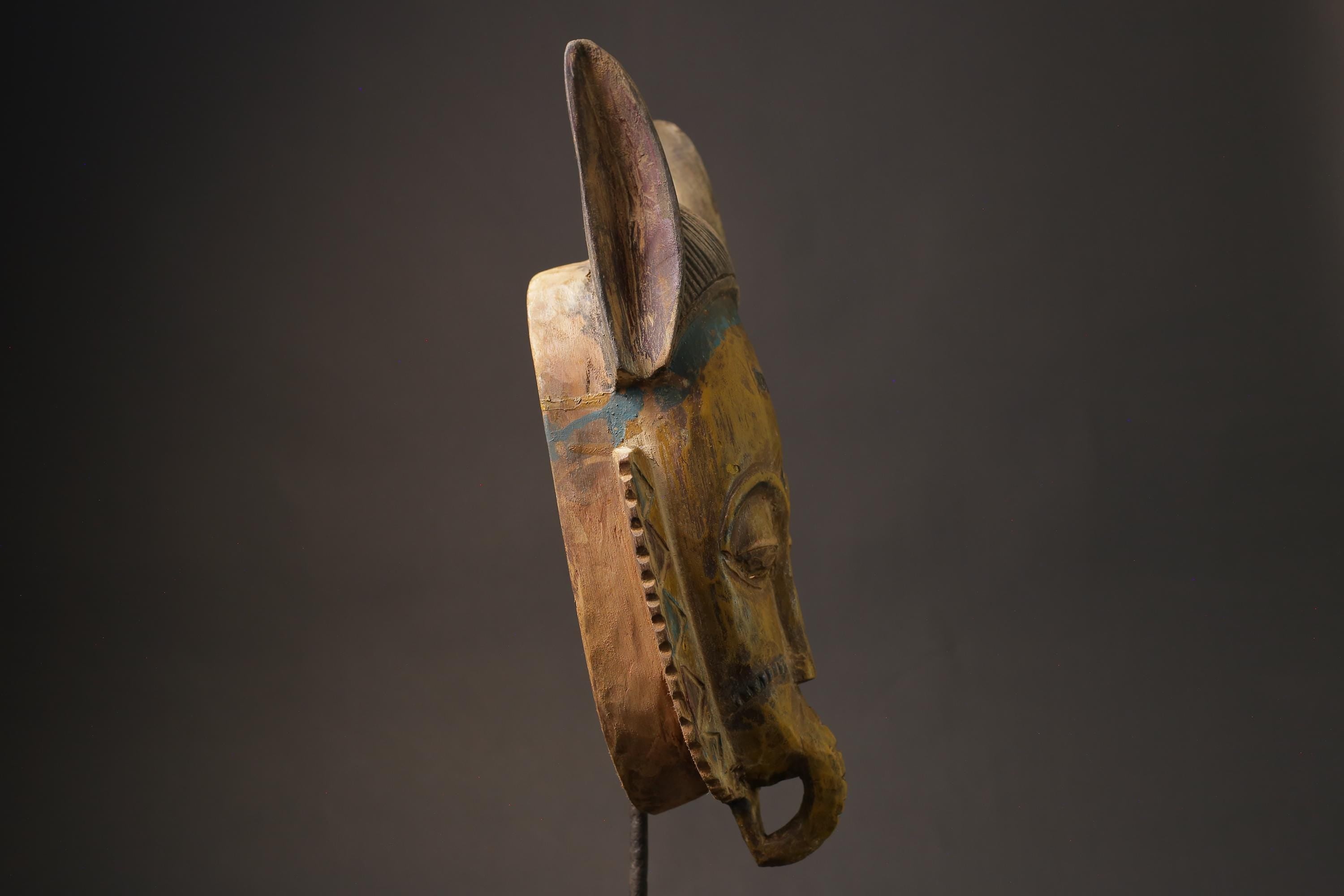 African wood mask antiques masks Baule Antique  Primitive Masks for wall-9971