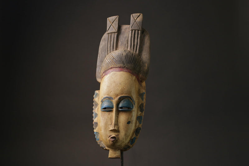 African Mask Antiques Tribal Art Face Vintage Wood Carved Vintage Guro Masks for wall-9975