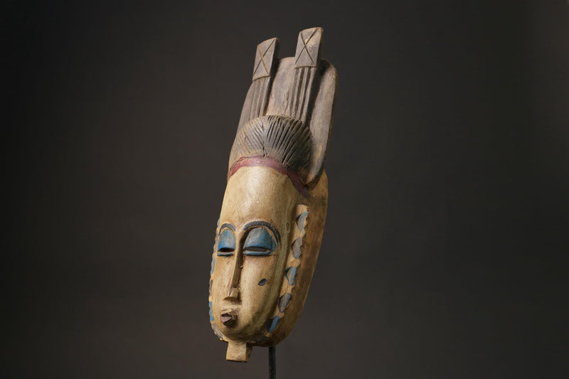 African Mask Antiques Tribal Art Face Vintage Wood Carved Vintage Guro Masks for wall-9975