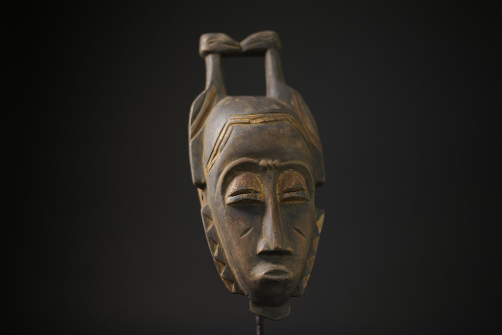 African Baule mask African Mask Tribal Face Wood Hand Carved Wall Hanging-7863