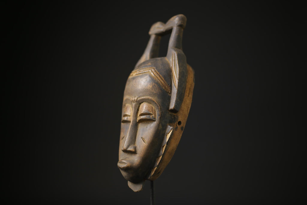 African Baule mask African Mask Tribal Face Wood Hand Carved Wall Hanging-7863