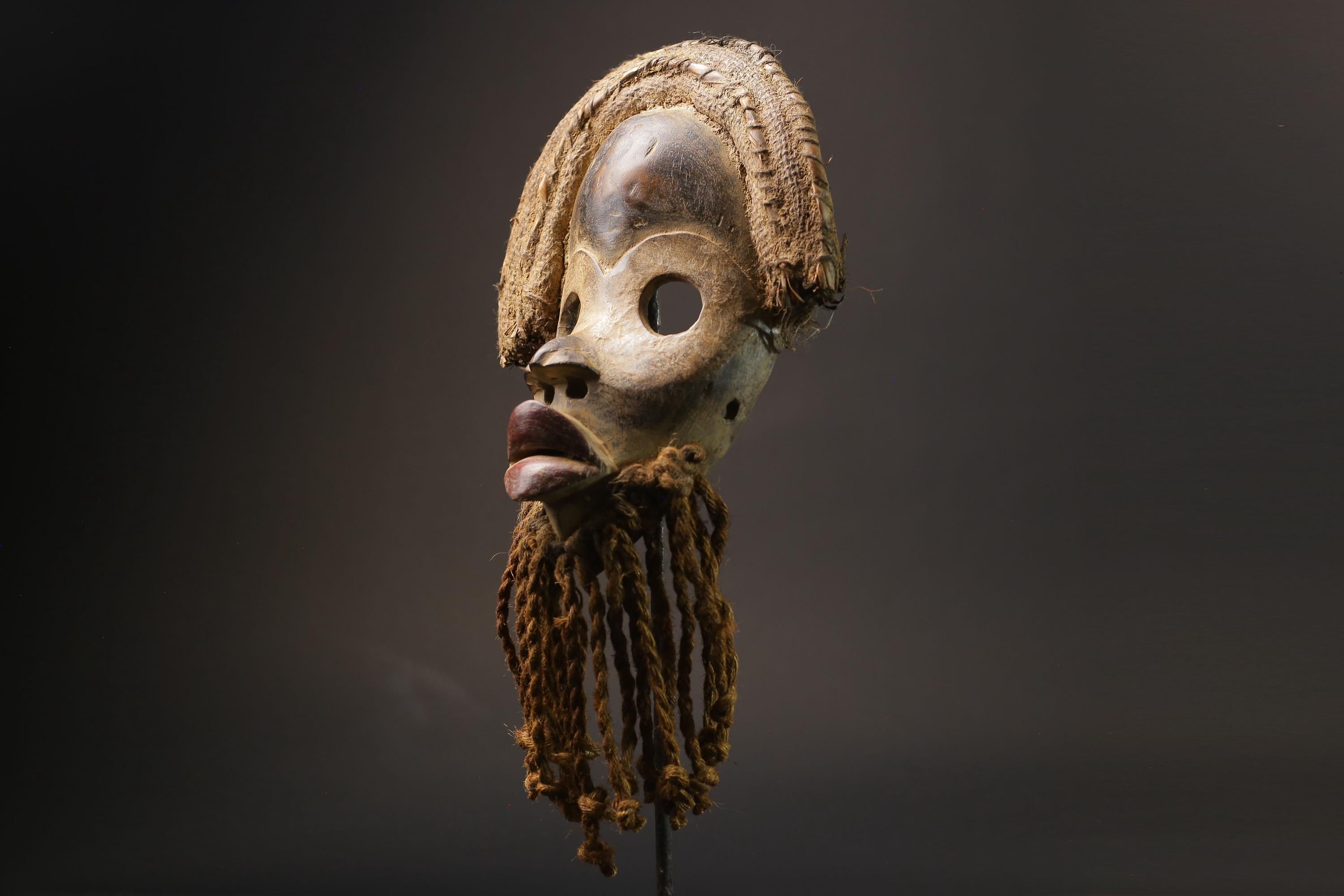 African Mask Face Tribal Wood Mask wooden Hanging Dan Mask Deangle Masks for wall-G2553