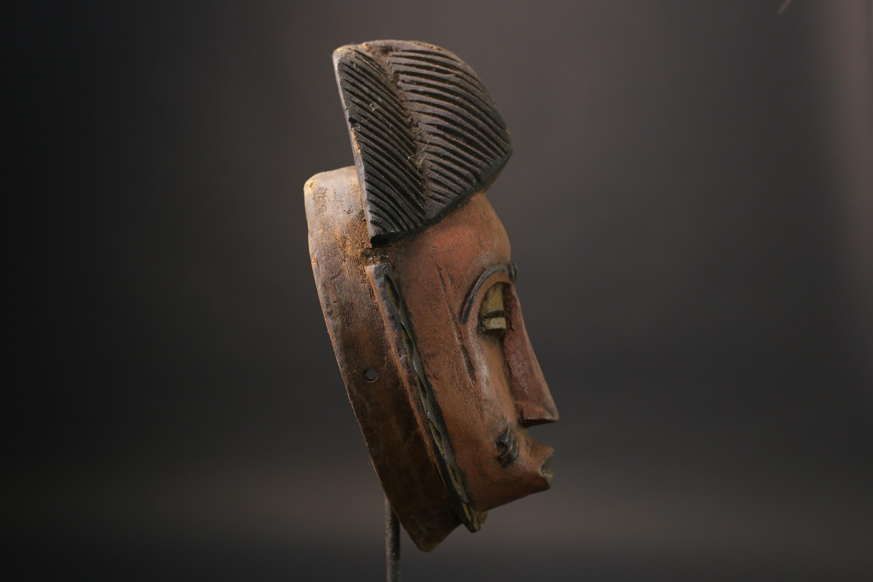 African Masks Antiques Hand Carved Wooden Wall Decor Tribe Art Vintage Guro-7185