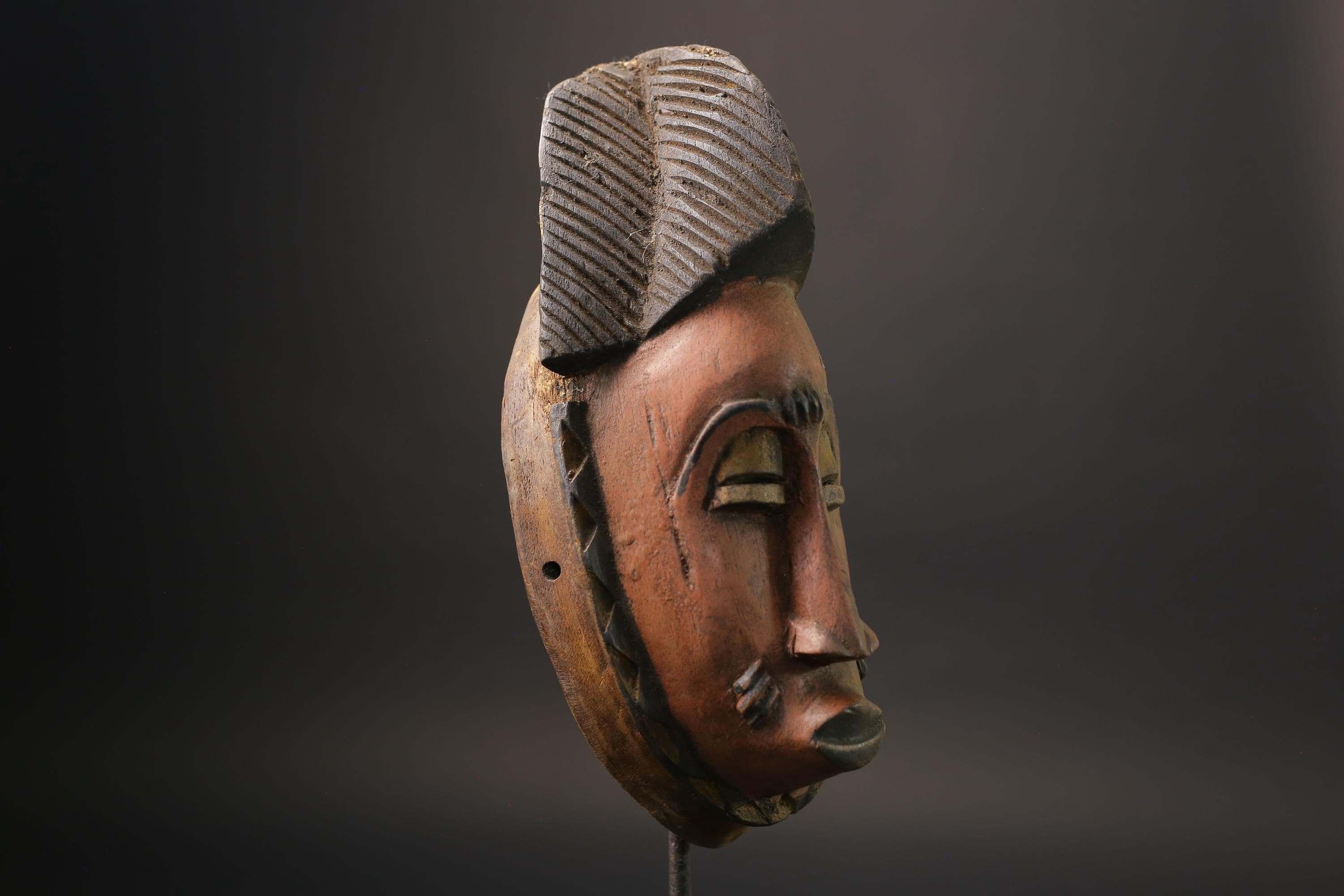 African Masks Antiques Hand Carved Wooden Wall Decor Tribe Art Vintage Guro-7185