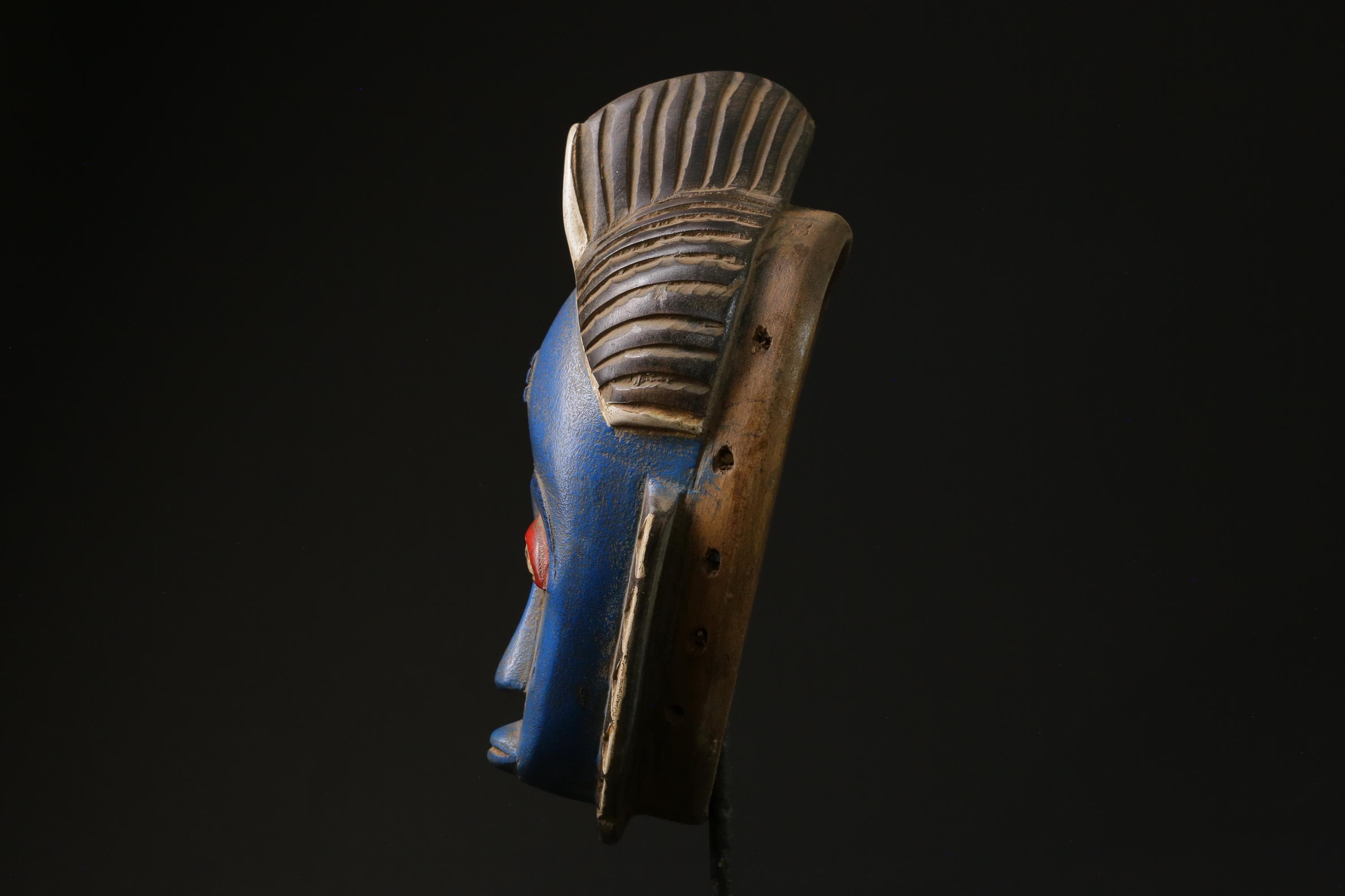 African Tribal Wood masks Home Décor Traditional blue Guru masks for wall-G2295
