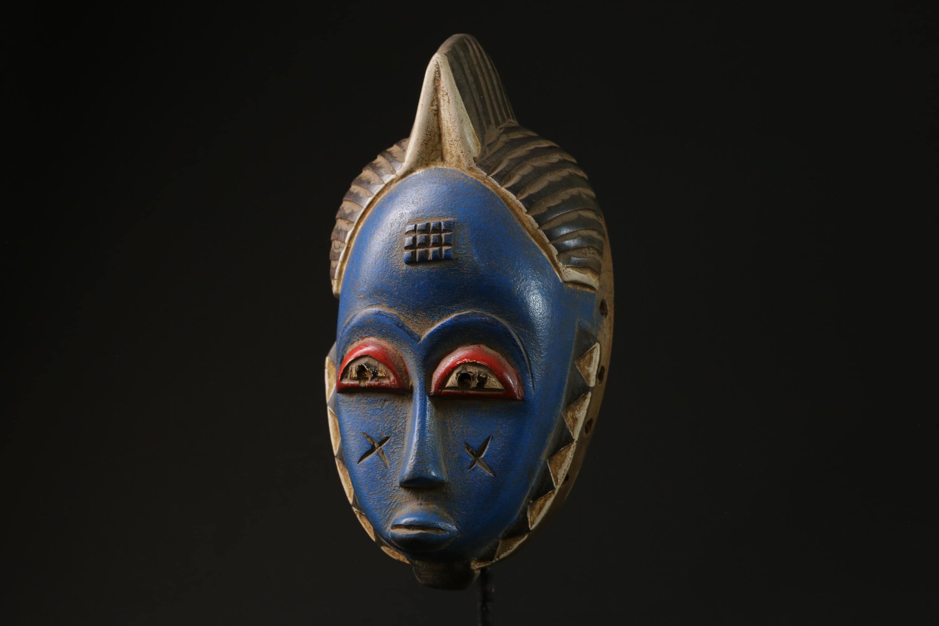 African Tribal Wood masks Home Décor Traditional blue Guru masks for wall-G2295
