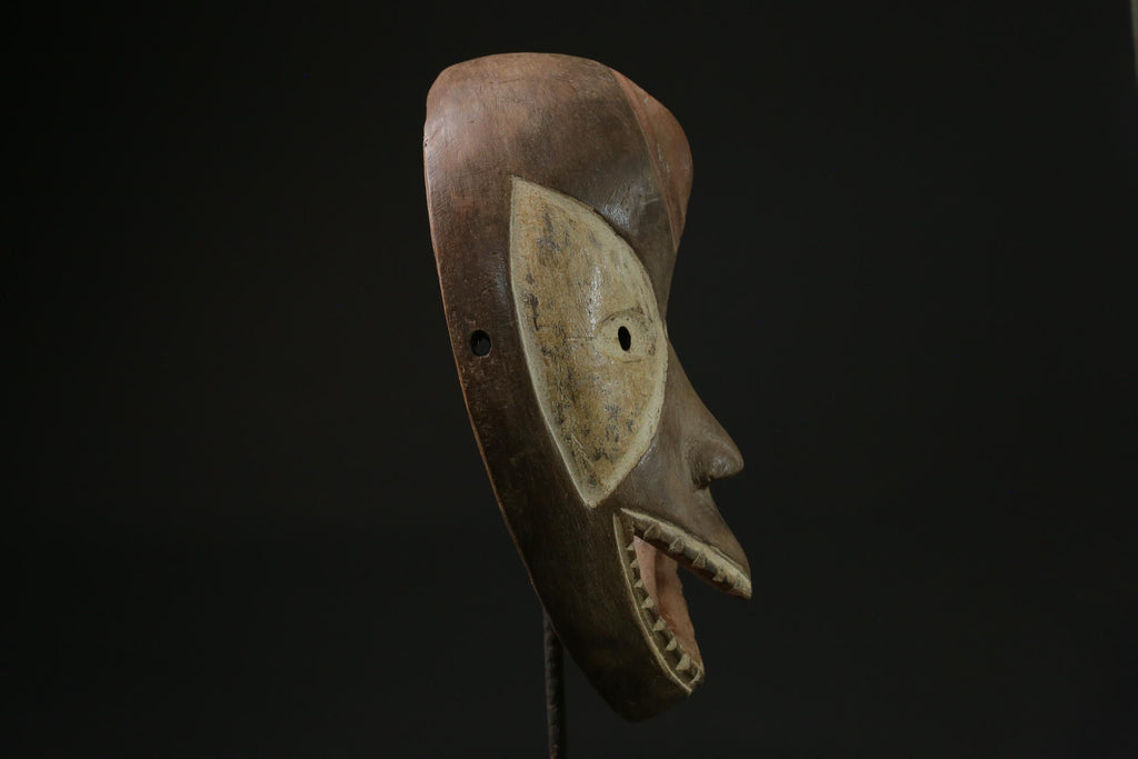 African Tribal Face Mask Wood Hand Carved Vintage Wall Hanging LEGA masks for wall-6838