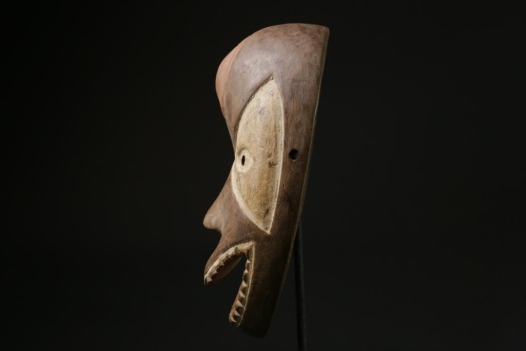 African Tribal Face Mask Wood Hand Carved Vintage Wall Hanging LEGA masks for wall-6838