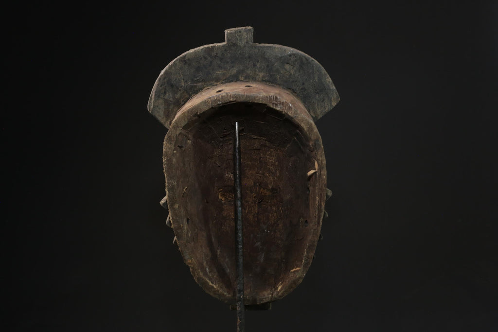 African ART Vintage Hand Carved Wooden Baule GURO mask carved in wood-5422