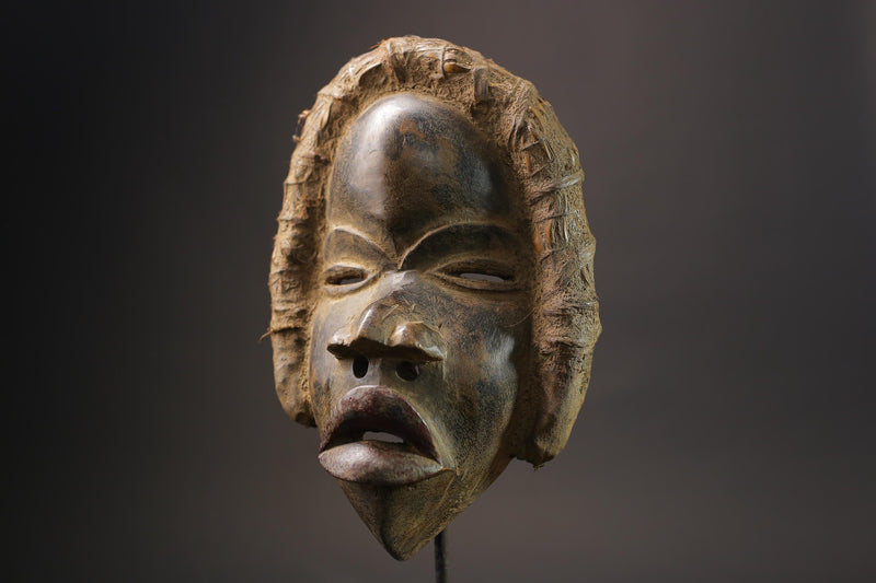African Mask Carved Wood Tribal Mask vintage Carved Mask Dan Liberia Masks for wall-G2585