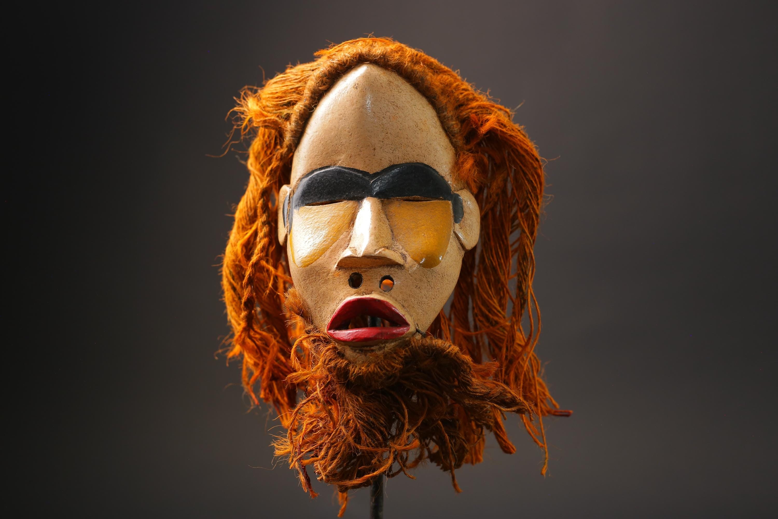 African Face Mask Wood Hanging Pattern Dan hand carved Masks for wall-G2590