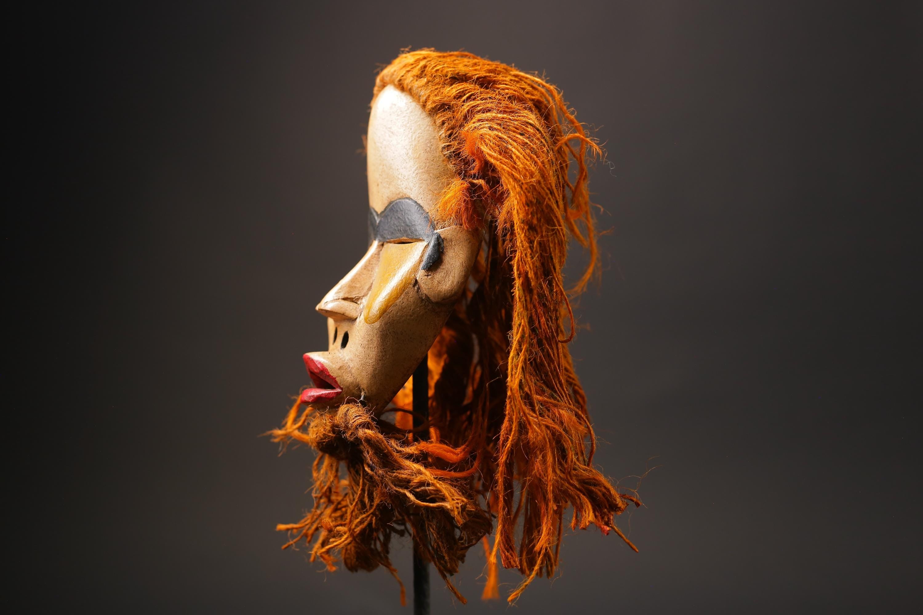 African Face Mask Wood Hanging Pattern Dan hand carved Masks for wall-G2590