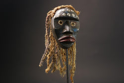 African mask antiques tribal art Face vintage Wood Carved mask dan wall mask-G2592