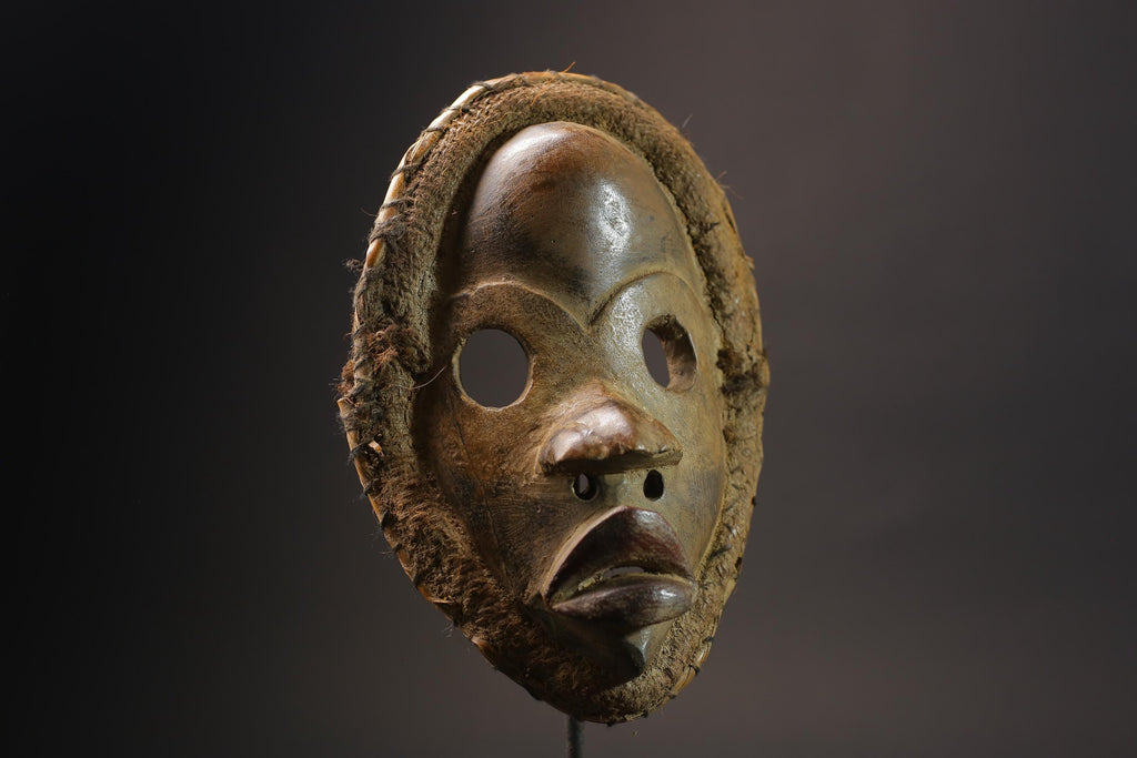 African Face Mask Wood Hanging Pattern Dan hand carved Masks for wall-G2594