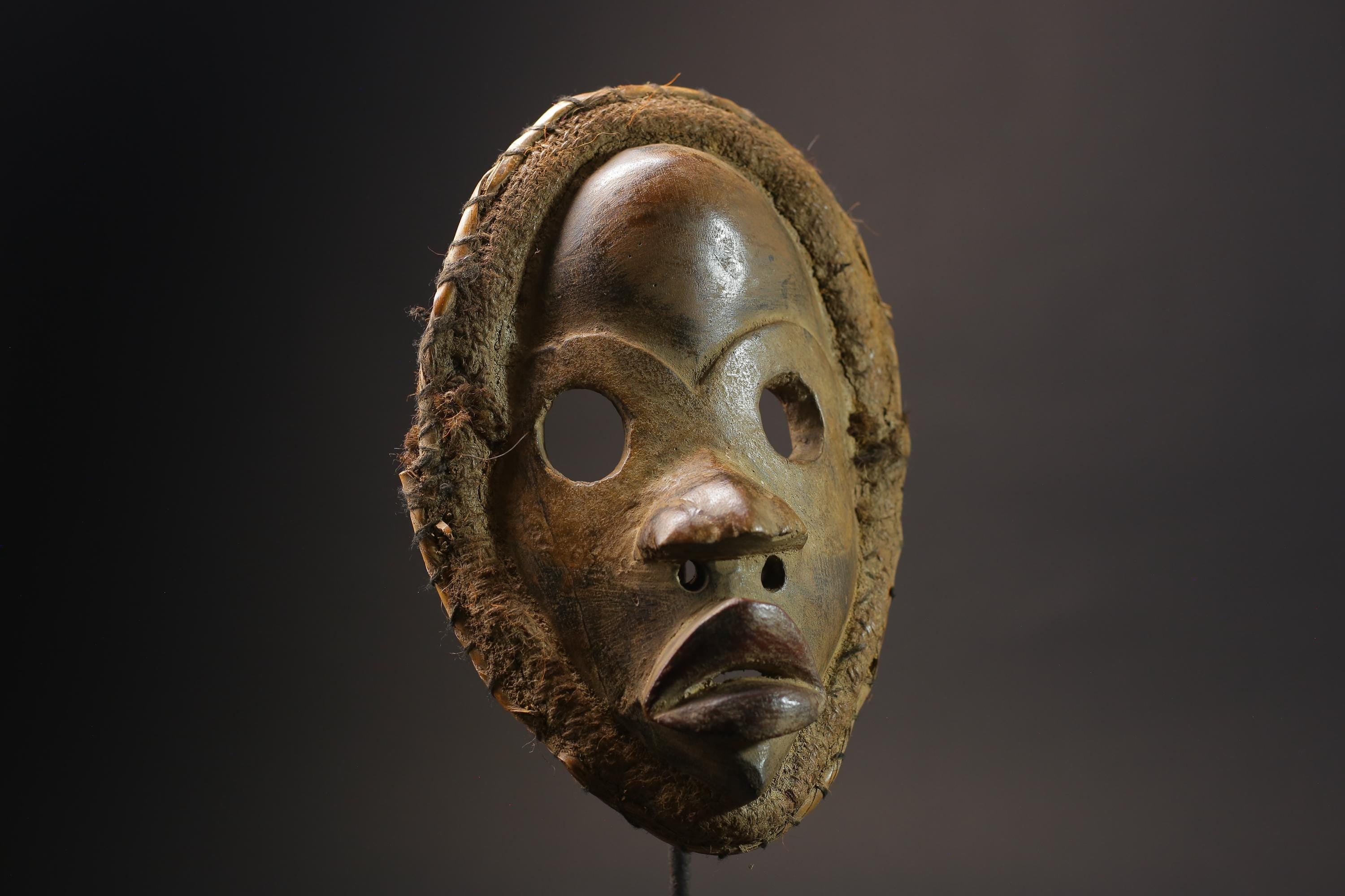 African Face Mask Wood Hanging Pattern Dan hand carved Masks for wall-G2594