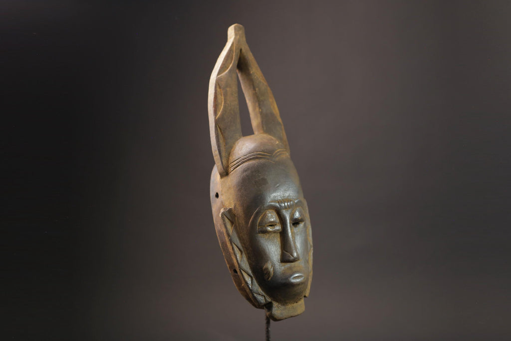 African wood mask Female Baule Guru Vintage Tribal Handmade Masks for wall-7221