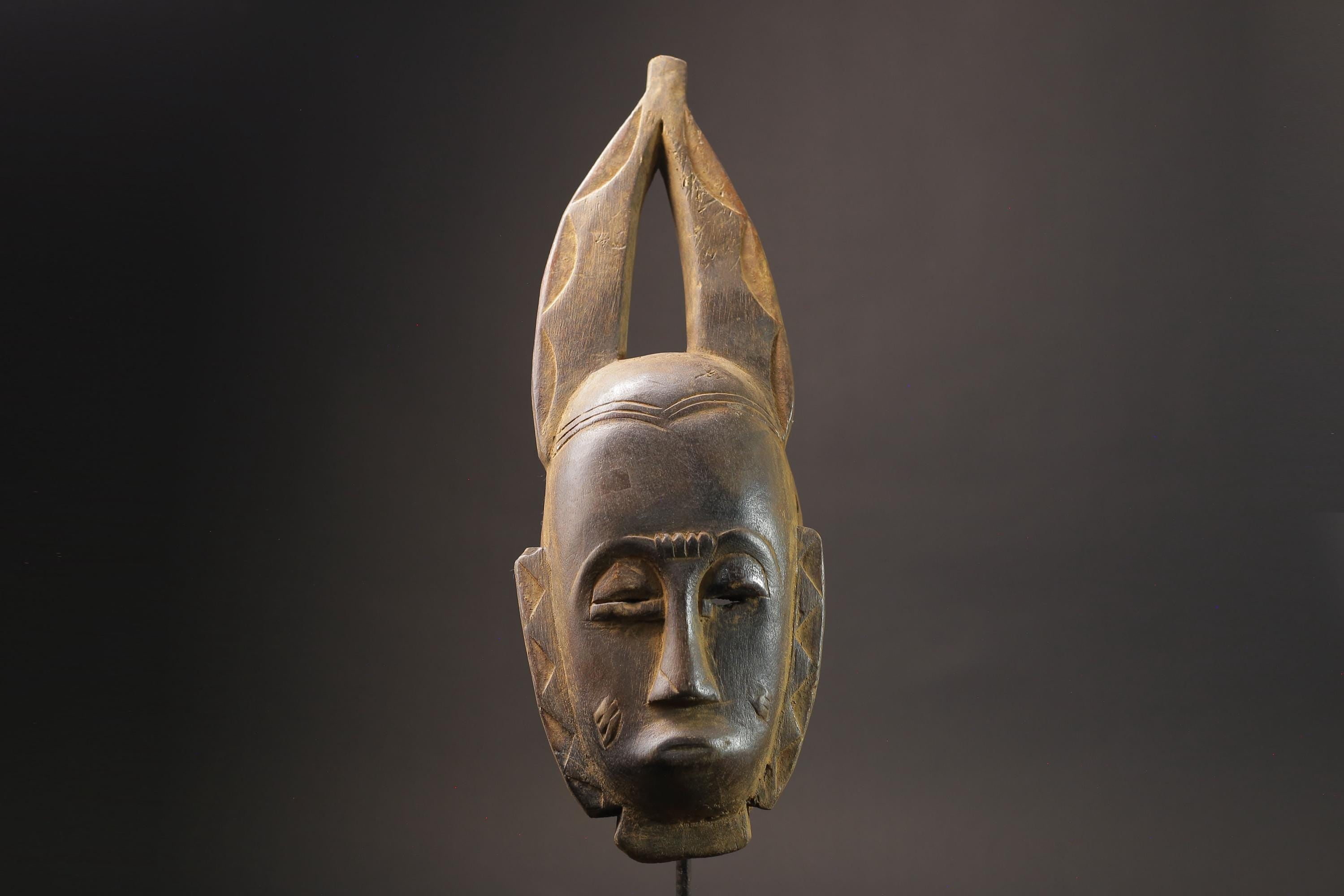 African wood mask Female Baule Guru Vintage Tribal Handmade Masks for wall-7221