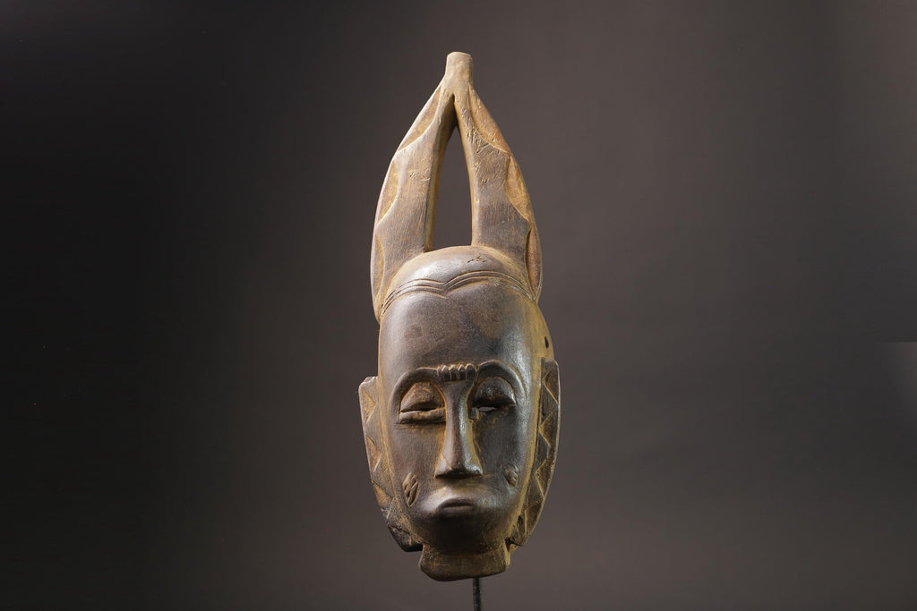 African wood mask Female Baule Guru Vintage Tribal Handmade Masks for wall-7221