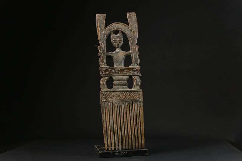 African Comb Wooden African Swahili Carved hand carved Home Décor -G2318