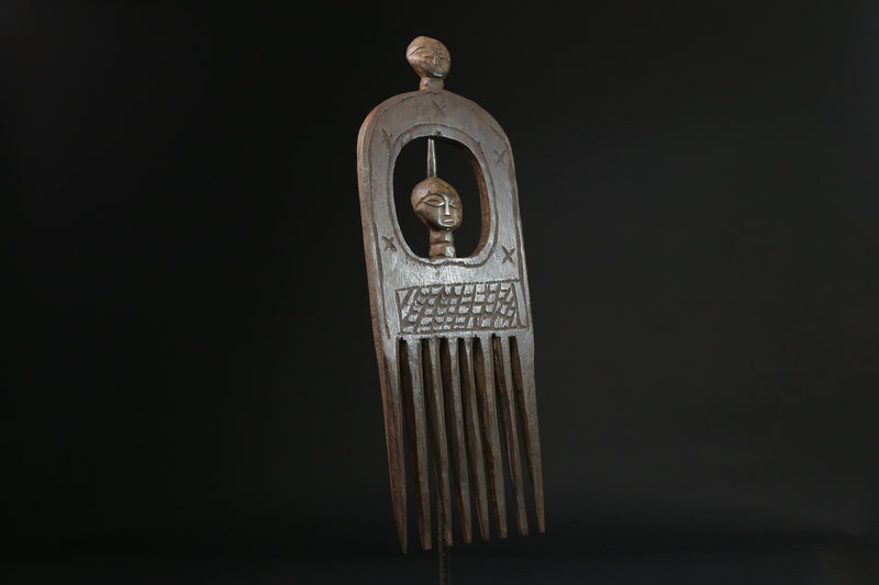 African Comb Wooden African Swahili Carved hand carved Home Décor -G2325