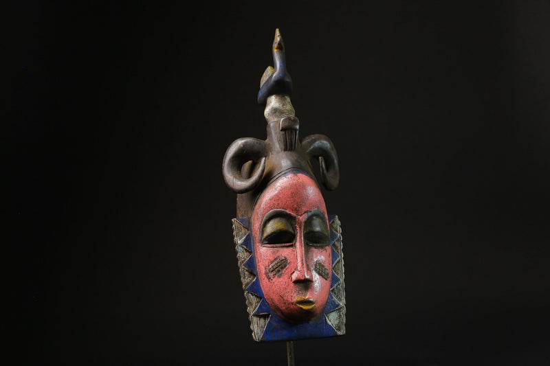 African Tribal Wood masks Baule Mask Wooden Tribal Mask Handmade Antiques-9762