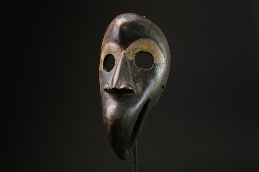 African mask antiques tribal Face vintage Wood Carved Hanging Dan masks for wall-8460