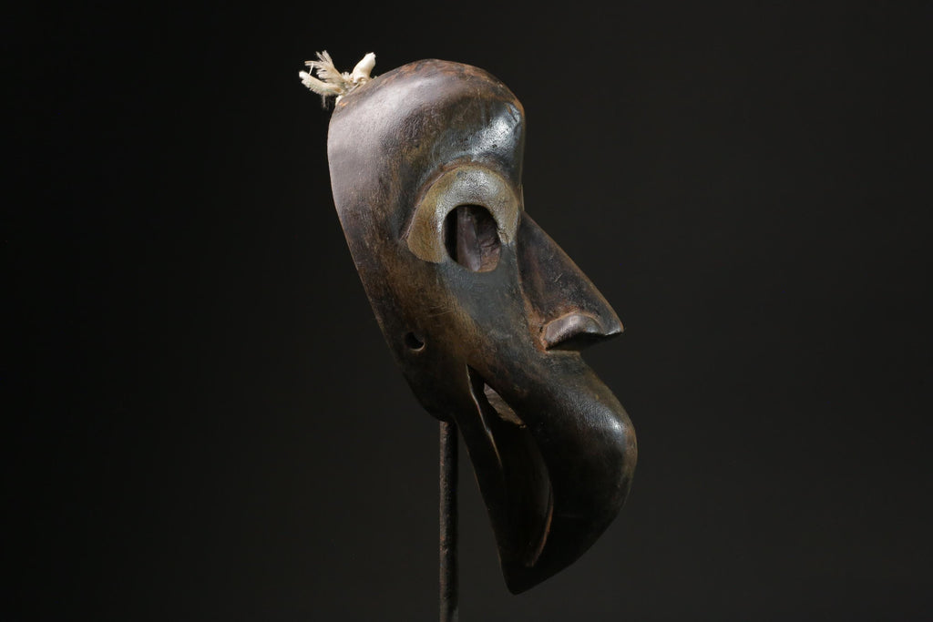 African mask antiques tribal Face vintage Wood Carved Hanging Dan masks for wall-8460