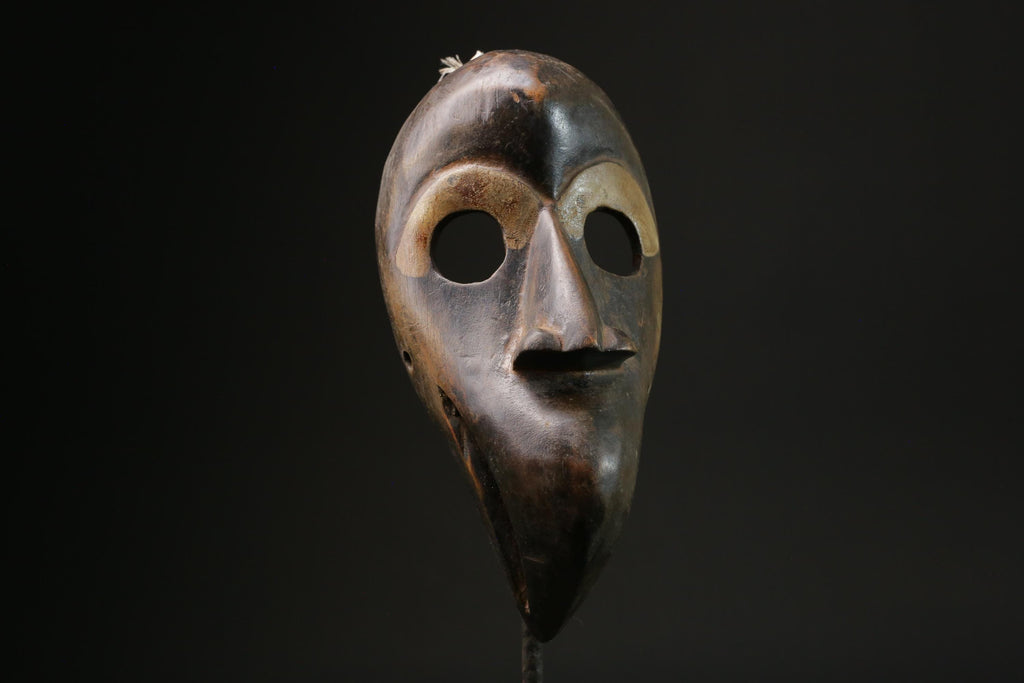 African mask antiques tribal Face vintage Wood Carved Hanging Dan masks for wall-8460