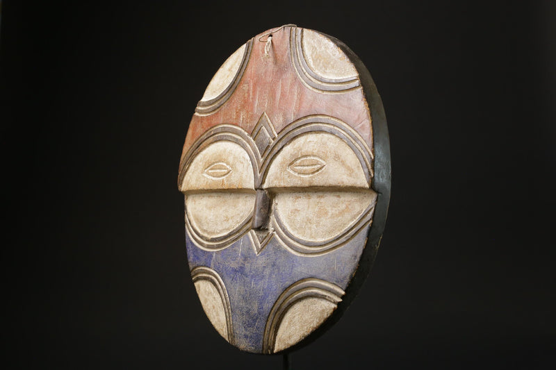 African Masks Antiques Tribal Face Vintage Wood And Hand Carved Eket-8457