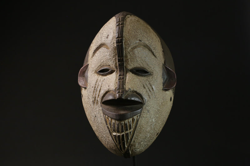 African Tribal Wood mask Igbo Mask Tribal Face Mask Wood Hand Carved-8478
