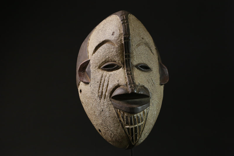 African Tribal Wood mask Igbo Mask Tribal Face Mask Wood Hand Carved-8478
