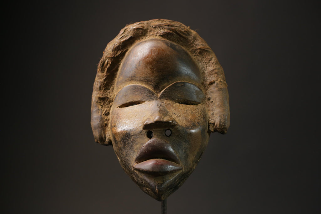 African Tribal Face Mask Wood Hand Carved Wall Hanging Kuba Dan Mask Masks for wall-G2604