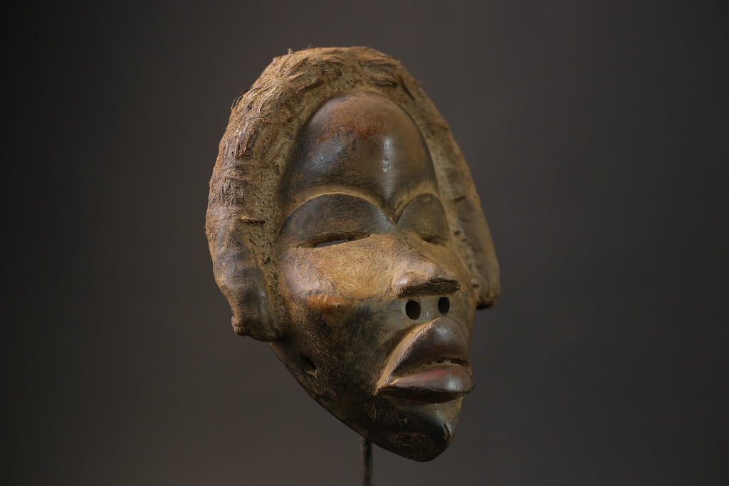 African Tribal Face Mask Wood Hand Carved Wall Hanging Kuba Dan Mask Masks for wall-G2604