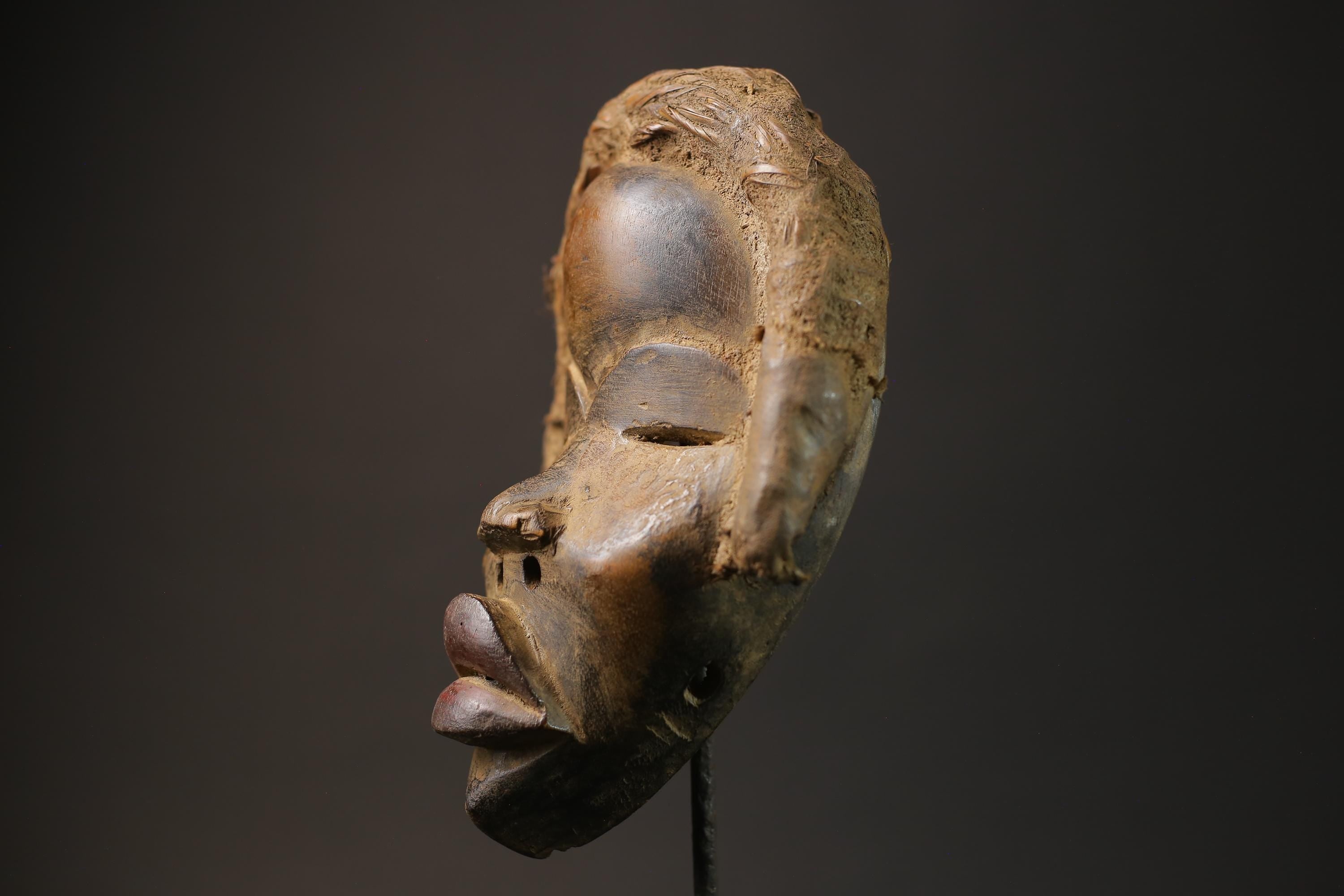 African Tribal Face Mask Wood Hand Carved Wall Hanging Kuba Dan Mask Masks for wall-G2604