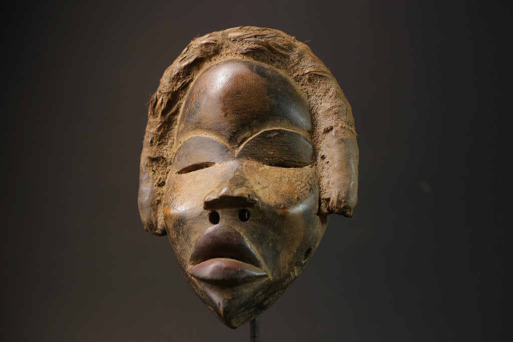 African Tribal Face Mask Wood Hand Carved Wall Hanging Kuba Dan Mask Masks for wall-G2604