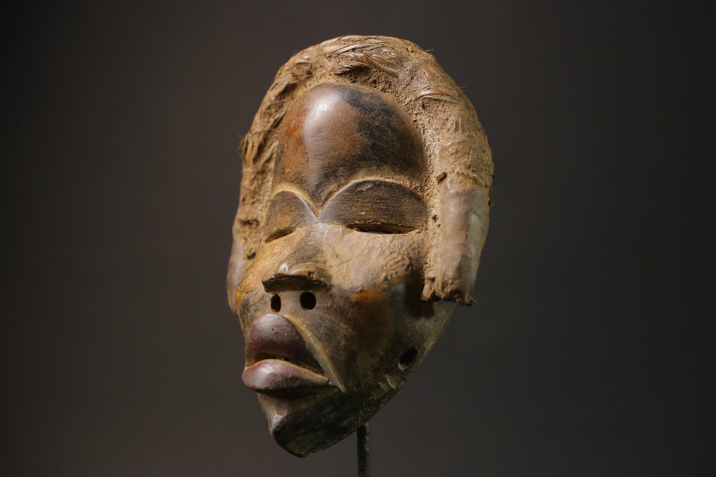 African Tribal Face Mask Wood Hand Carved Wall Hanging Kuba Dan Mask Masks for wall-G2604