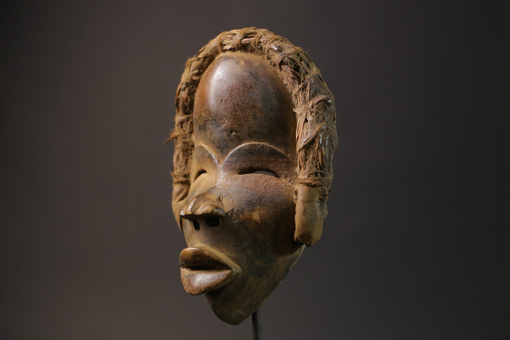 African Mask for wall Wooden folk art Vintage Hand Carved Dan Mask Masks for wall-G2611