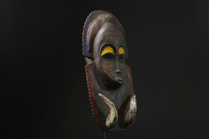 African Mask Baule Wood Mask African Decor tribal Baule Wall Hanging -9779