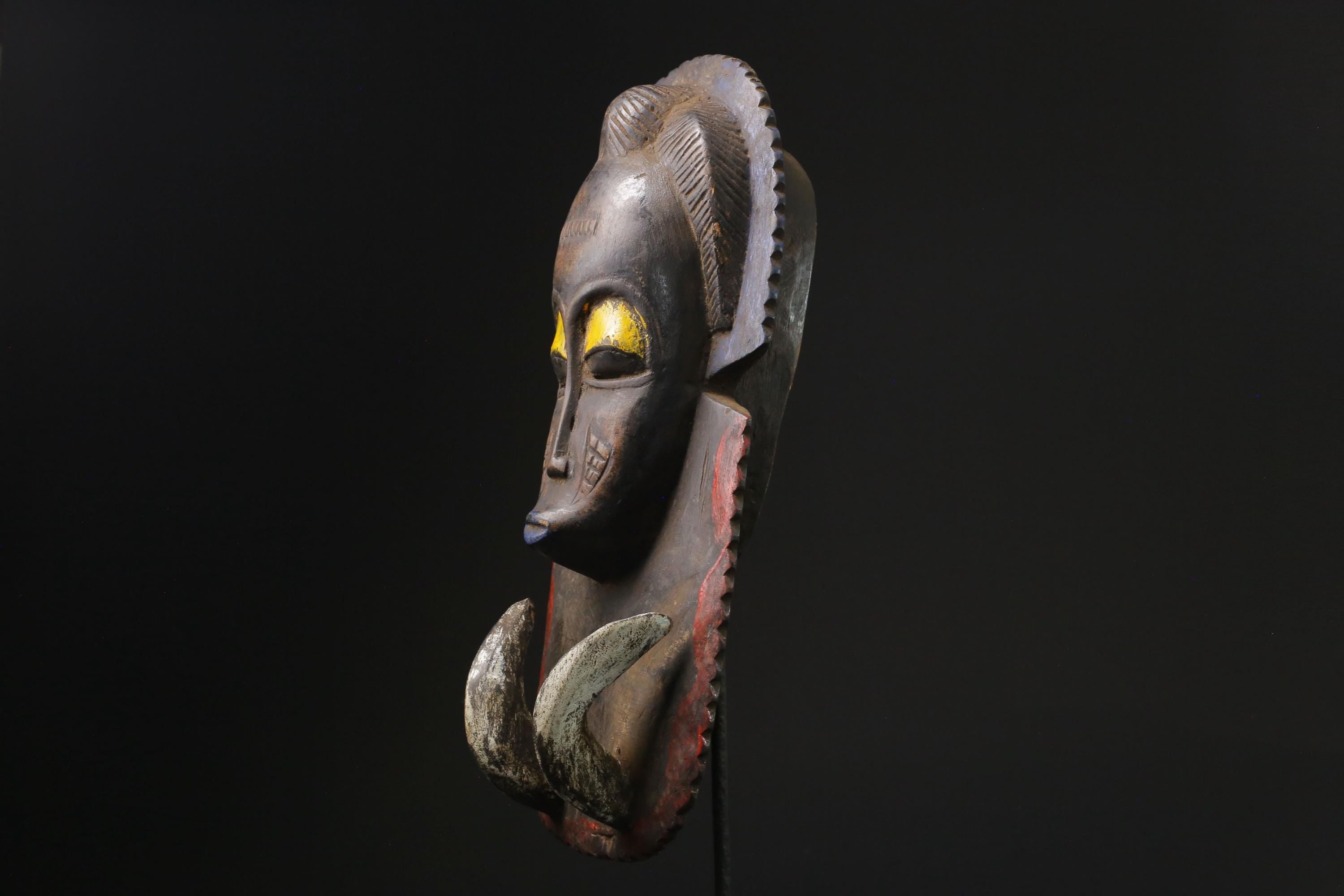 African Mask Baule Wood Mask African Decor tribal Baule Wall Hanging -9779