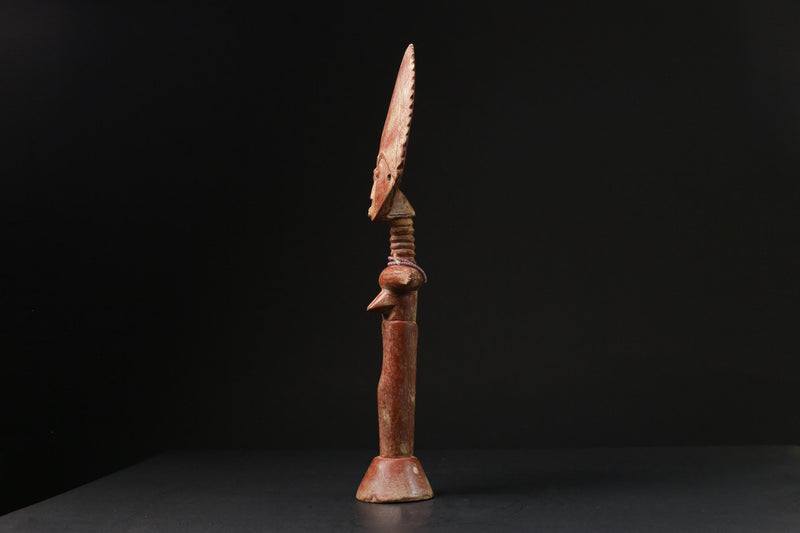 African Figure Tribal Art Wooden Carved Ashanti Akua'ba Fertility Doll-9778