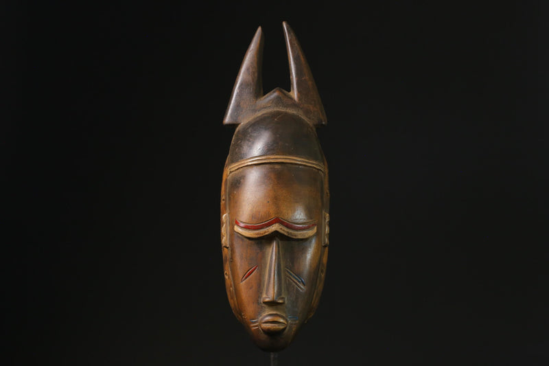 African Face Mask Wood vintage art tribal one piece Home Décor Baule Antiqu-G2333