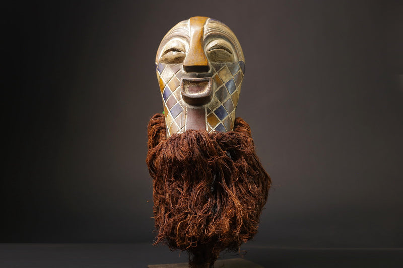 African wood mask Collectibles Home Decor Masque Songya Masks for wall-G2615
