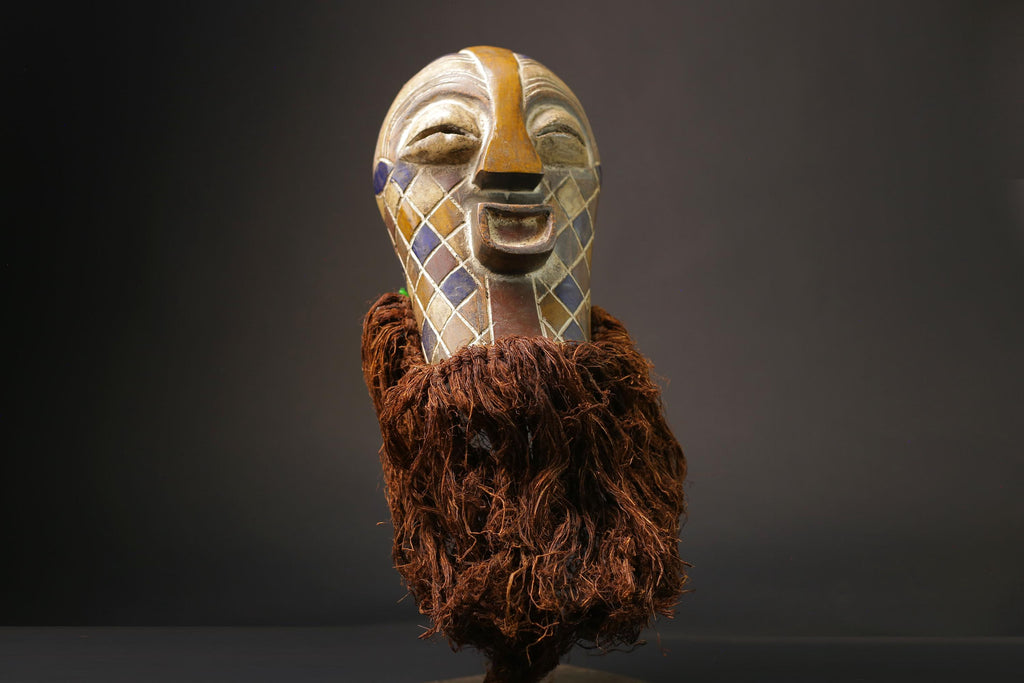 African wood mask Collectibles Home Decor Masque Songya Masks for wall-G2615