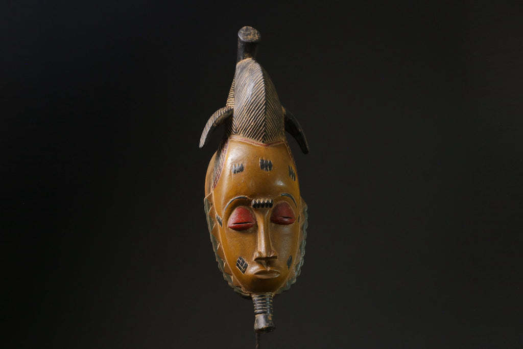 African Art Handcrafted From One Piece Wood Yaure Guro Mask Wall Mask -9788